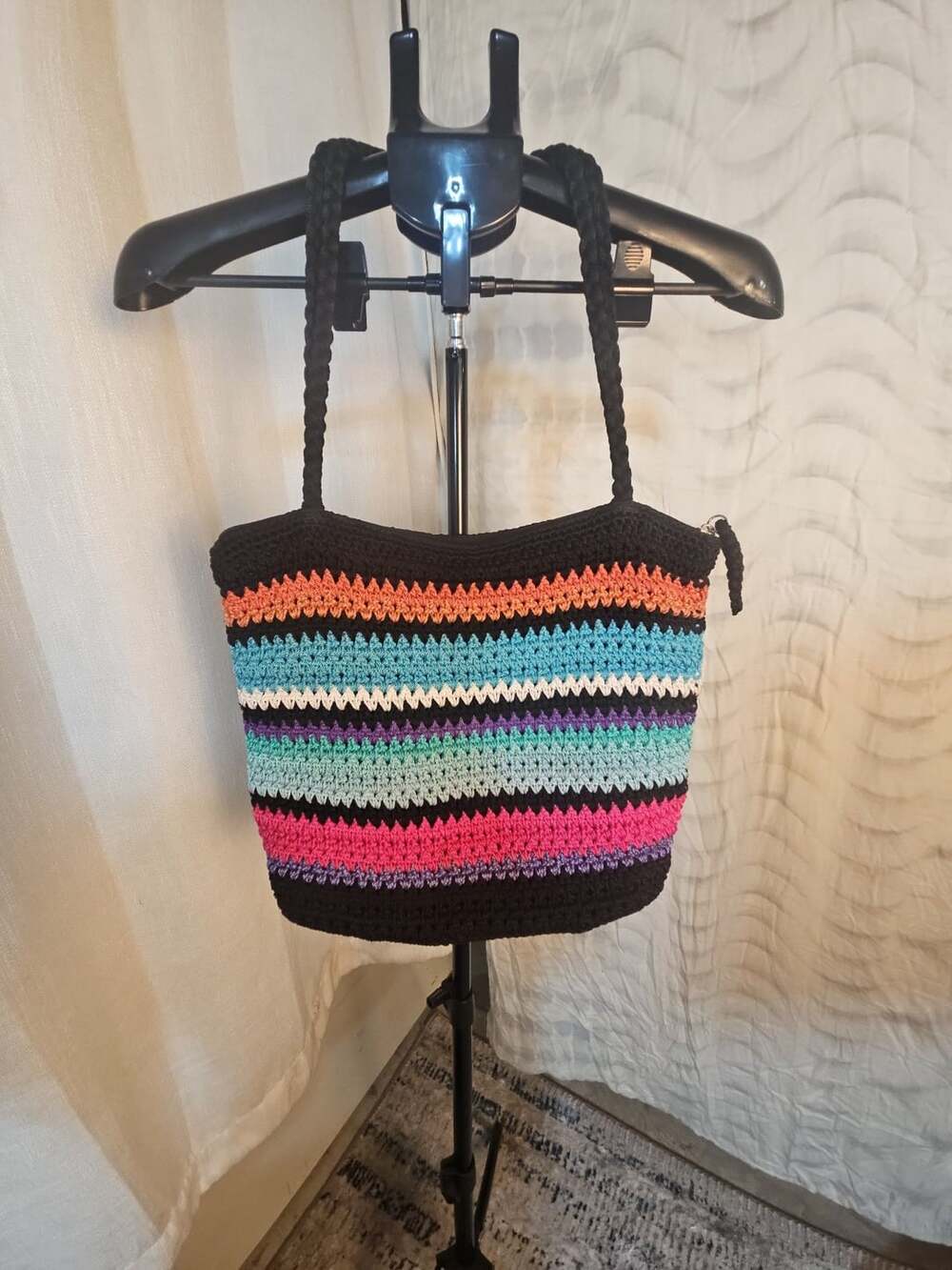 The Sak Crochet Rainbow Stripe Handbag Shoulder Bag